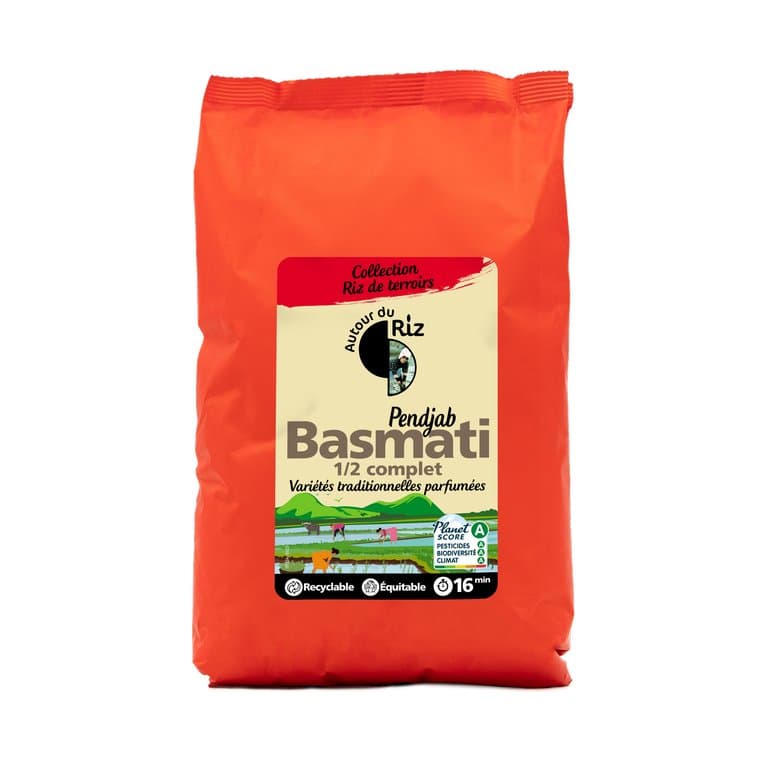 Riz basmati 1/2 complet commerce équitable, Autour du Riz, 2 kg*