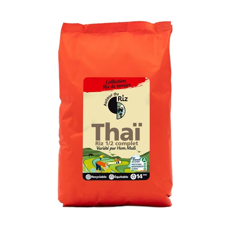 Riz thaï 1/2 complet commerce équitable, Autour du Riz, 2 kg*