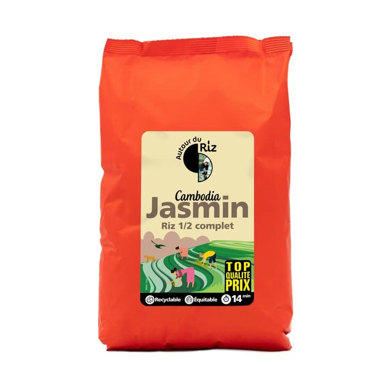 Riz jasmin 1/2 complet commerce équitable, Autour du Riz, 2 kg*