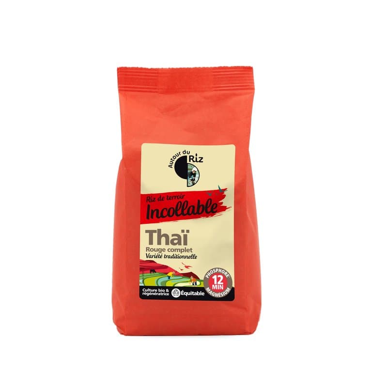 Riz thaï rouge étuvé cuisson 12', Autour du Riz, 500 g*