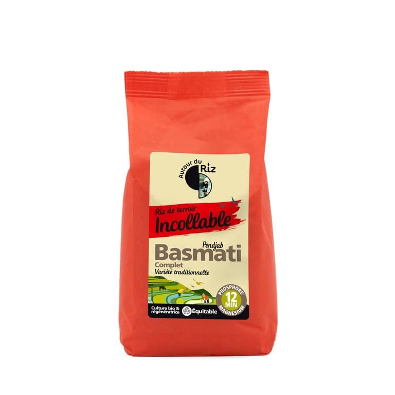 Riz basmati complet étuvé cuisson 12', Autour du Riz, 500 g*