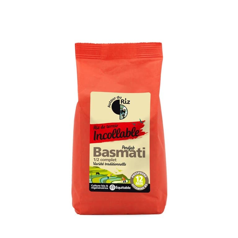 Riz basmati 1/2 complet étuvé cuisson 12', Autour du Riz, 500 g*