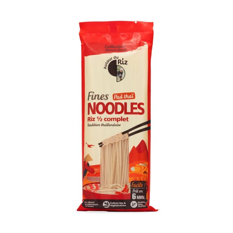 Noodles fines de riz ½ complet – pour Pad thaï, Autour du Riz, 170 g*