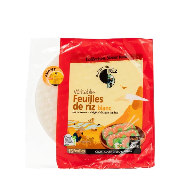 Feuilles de riz blanc Ø 22 cm, Autour du Riz, 150 g*
