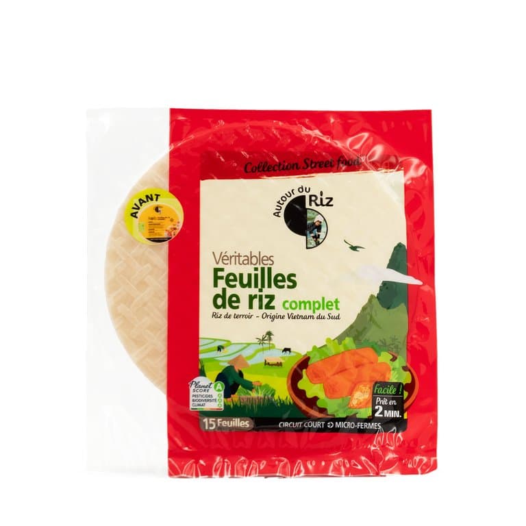 Feuilles de riz complet Ø 22cm 22, Autour du Riz, 150 g*