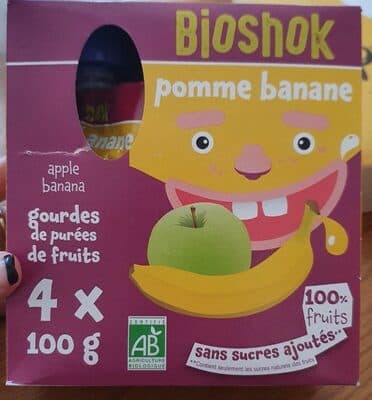 Gourde Pomme Banane, Bioshok, 4×100 g*