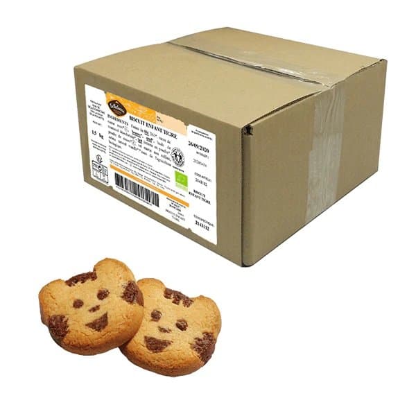 Biscuits enfants tigre bio cacao vanille, Belledonne, 3 kg*