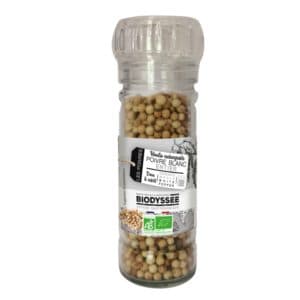 Moulin Poivre Blanc Entier, Biodyssée, 50 g*