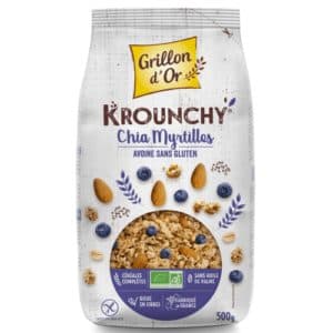 Krounchy Chia Myrtille Avoine Sans Gluten, Grillon D'or, 500 g*