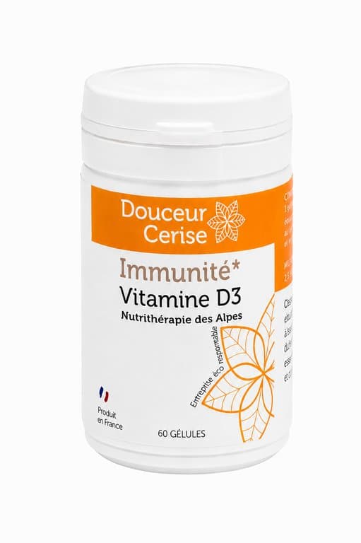 Vitamin D3, Douceur Cerise, 60 Kapseln