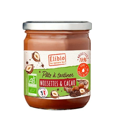 Pâte À Tartiner Noisettes Cacao BIO, Elibio, 400 g*