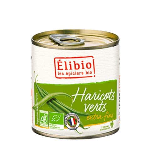Haricots Verts Extra Fins En Boîte, Elibio, 400 g*