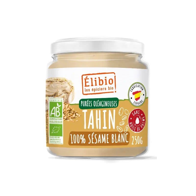 Purée De Tahin, 100% Sésame Blanc D'amande, Elibio, 250 g*