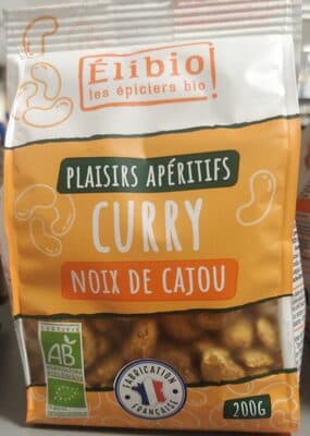 Noix De Cajou Toastées Curry, Elibio, 200 g