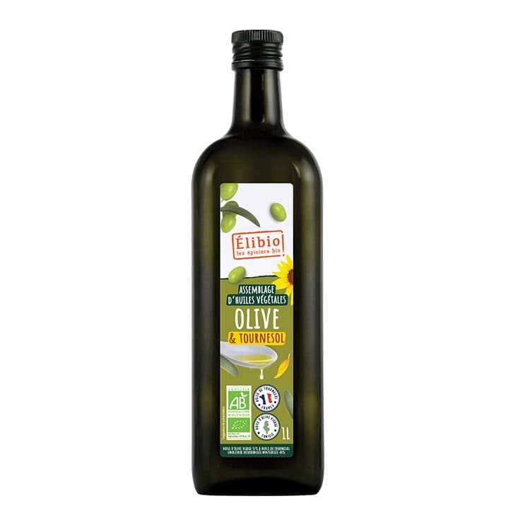 Huile D'olive Vierge Tunisie Et Tournesol Désodorisée France, Elibio, 1l