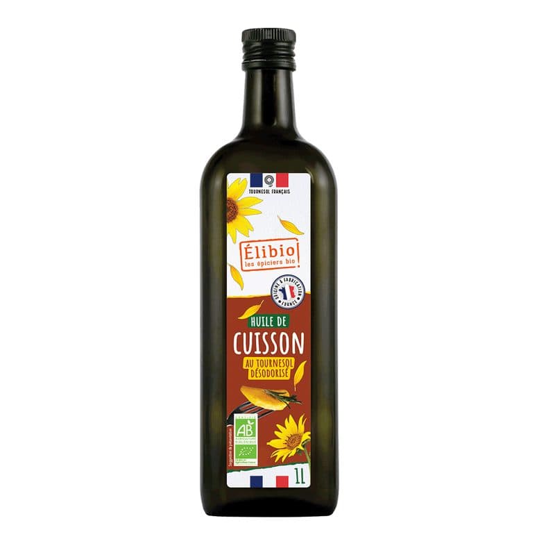 Huile De Cuisson De Tournesol Désodorisée France, Elibio, 1l