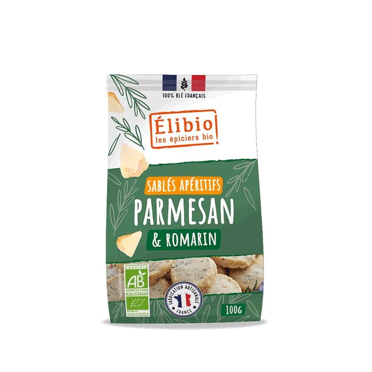 Mürbekekse Parmesan Rosmarin, Elibio, 100 g*
