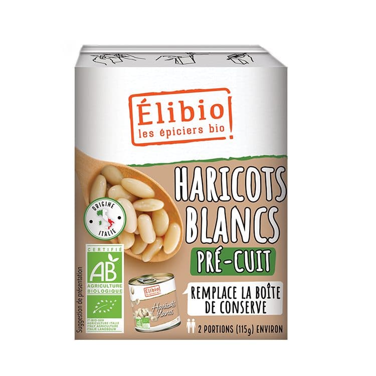 Haricot Blanc Pré-Cuit Italie, Elibio, 230 g