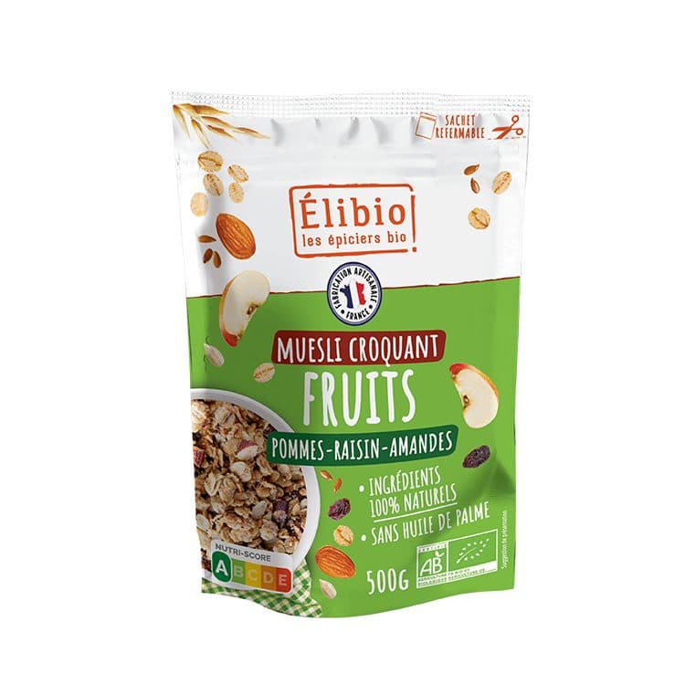Muesli Croquant Fruits, Elibio, 500 g