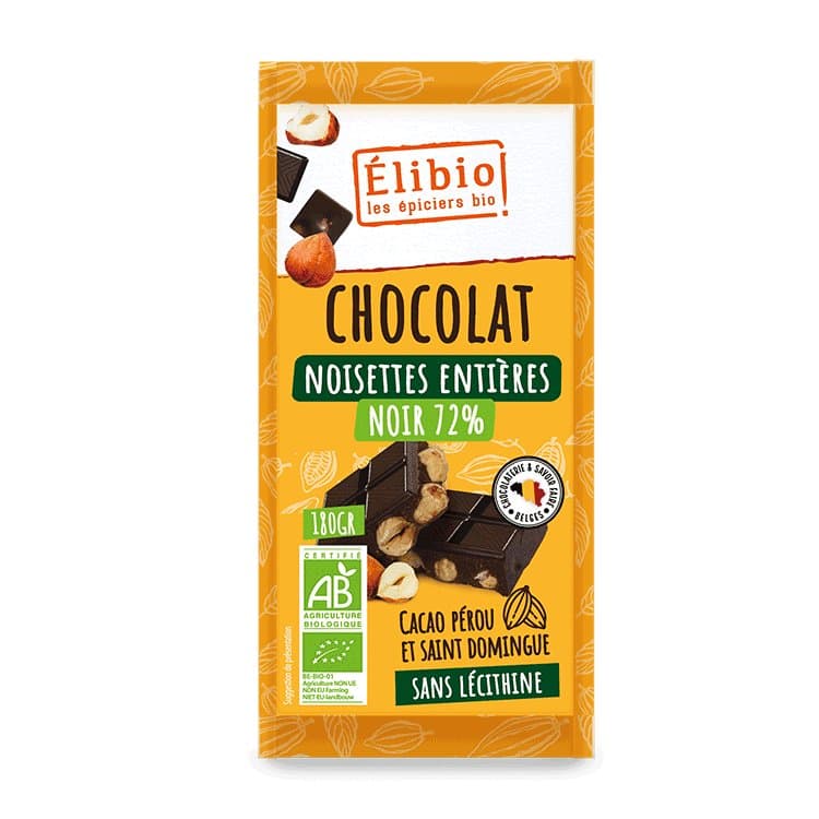 Dunkle Schokolade Haselnuss, Elibio, 180 g