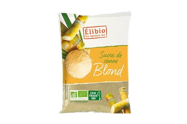 Sucre De Canne Blond Poudre Brésil Sachet, Elibio, 1 kg