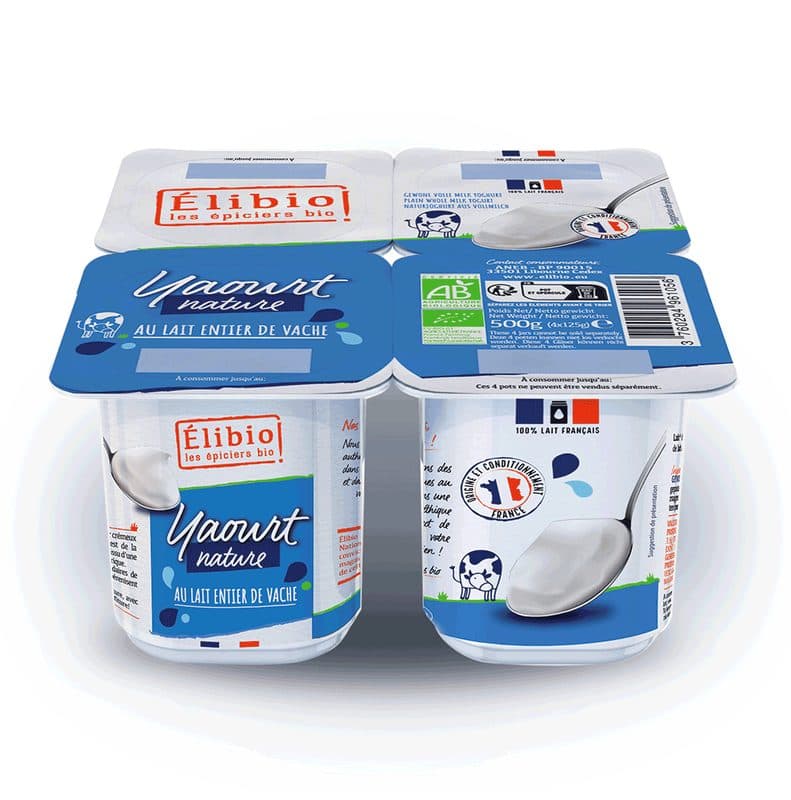 Naturjoghurt Aus Vollmilch, Elibio, 4x125 g
