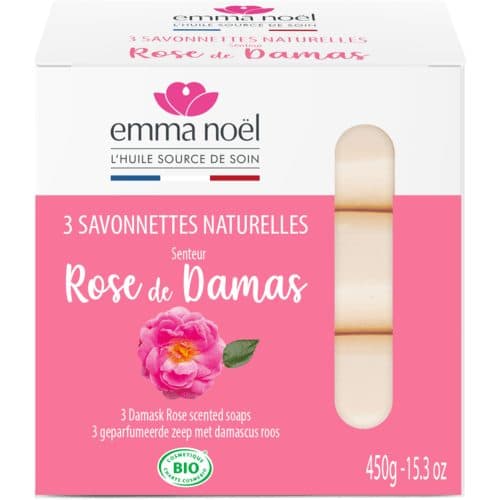 Savonnettes Rose De Damas BIO, Emma Noël, 3×150 g*