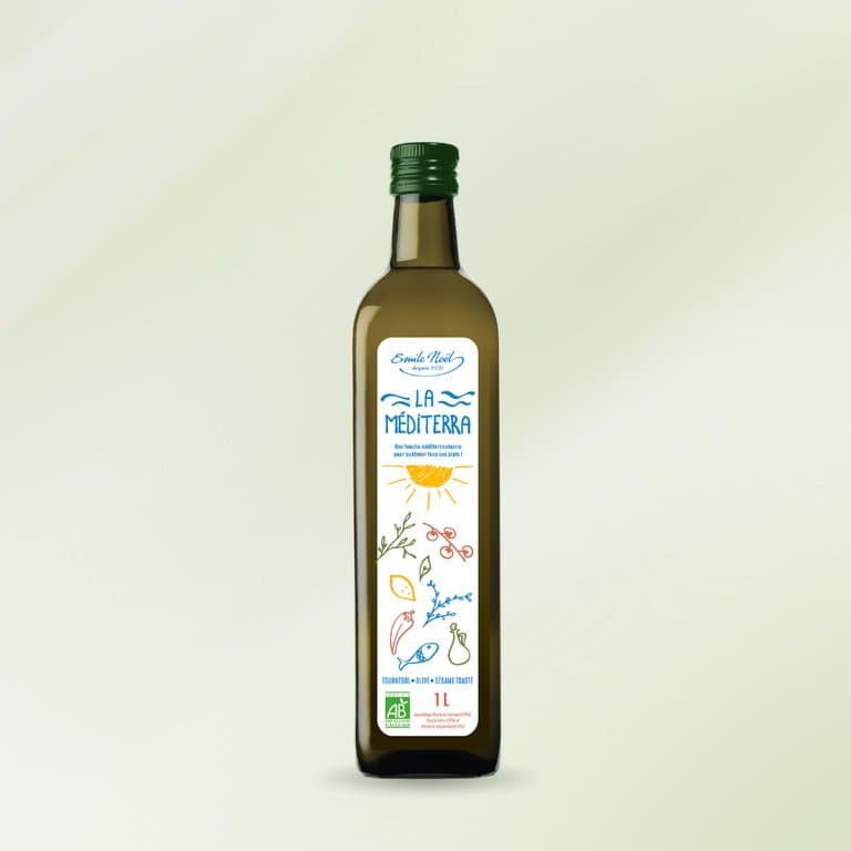 Mischung aus 3 Ölen Olive Sonnenblume geröstetes Sesam, Emile Noël, 1l*