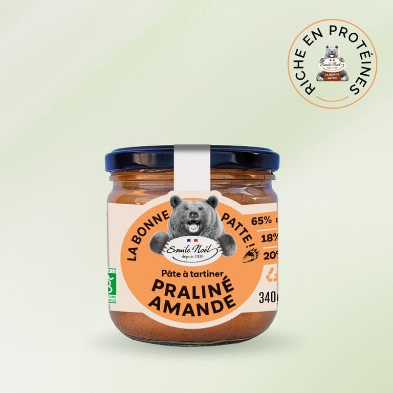 Pâte à tartiner bio praliné amande pot verre, Emile Noël, 340 g*