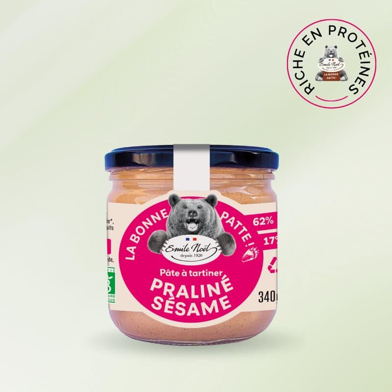 Pâte à tartiner bio praliné sésame pot verre, Emile Noël, 340 g*