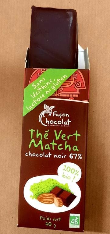 Marzipan-Riegel Matcha-Grüntee, Façon Chocolat
