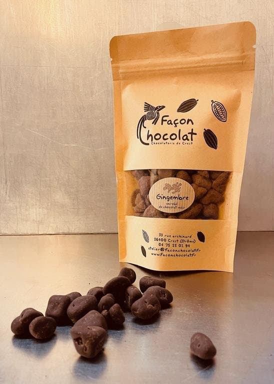 Kandierte Ingwerstückchen, Façon Chocolat