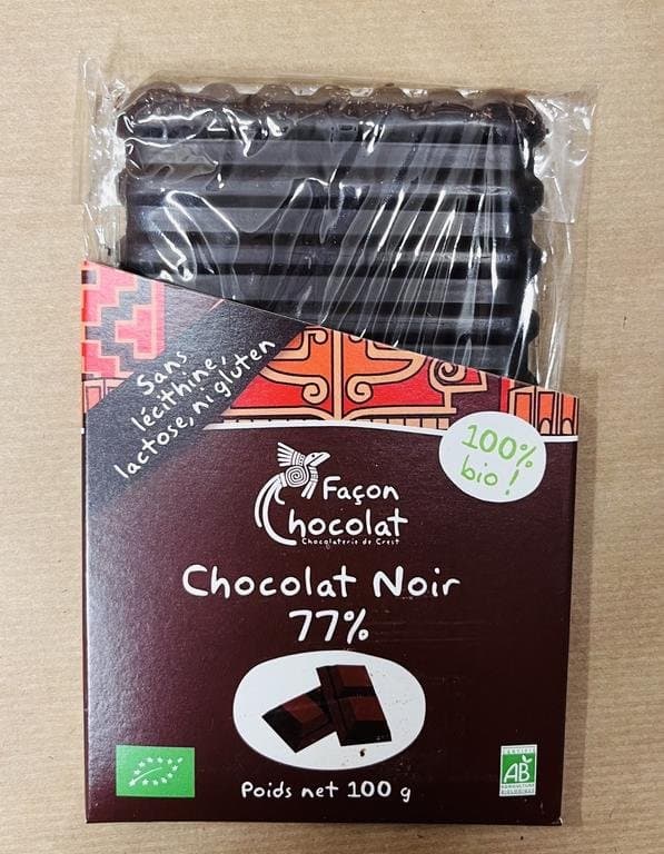 Tafel dunkle Schokolade 77 %, Façon Chocolat, 80 g
