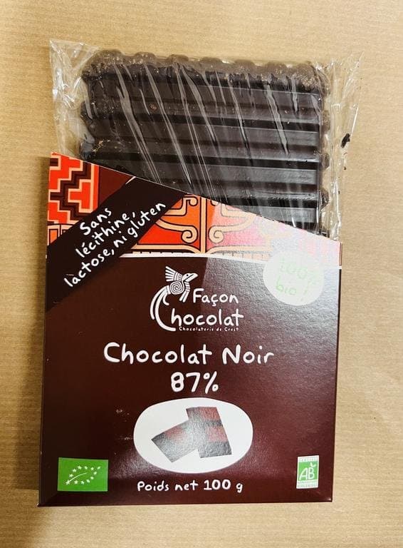 Tafel dunkle Schokolade 87 %, Façon Chocolat, 80 g