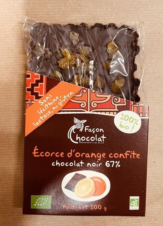 Tablette écorce d'orange, Façon Chocolat, 80 g