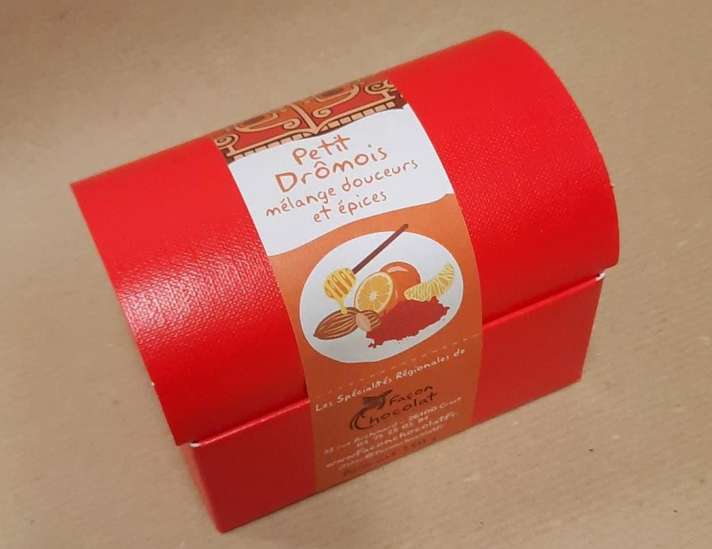 Le petit Drômois (ép. pain d'épices, miel, amandes, éc. d'orange), Façon Chocolat, 150 g