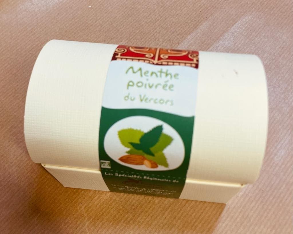 Mit starker Minze aus dem Vercors (mit Marzipan, ätherischem Minzöl), Façon Chocolat, 150 g