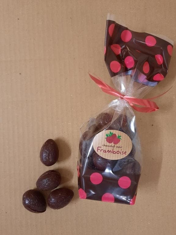 Kleine Himbeer-Eier im Beutel, Façon Chocolat, 120 g