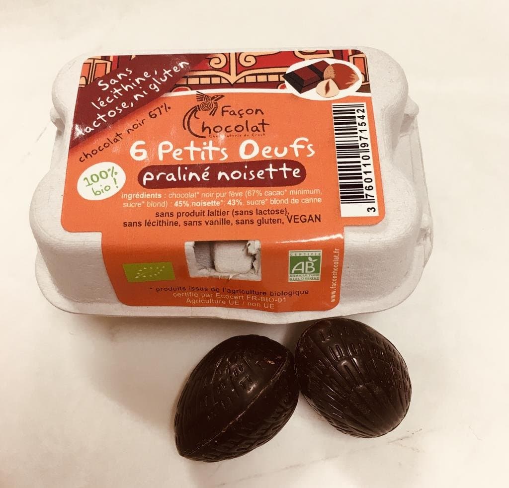 Kleine Praliné-Eier, Schachtel mit 6, Façon Chocolat