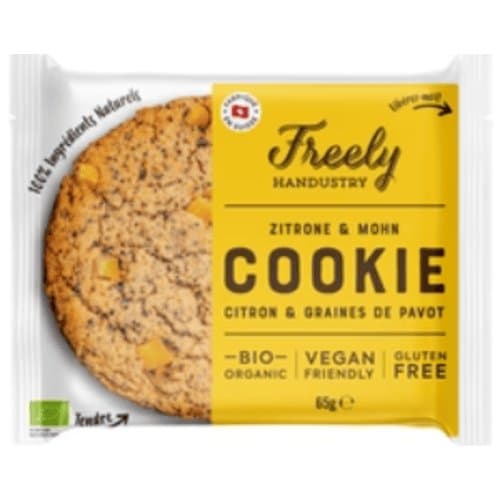 Cookie au citron & graines de pavot, Freely, 65 g*