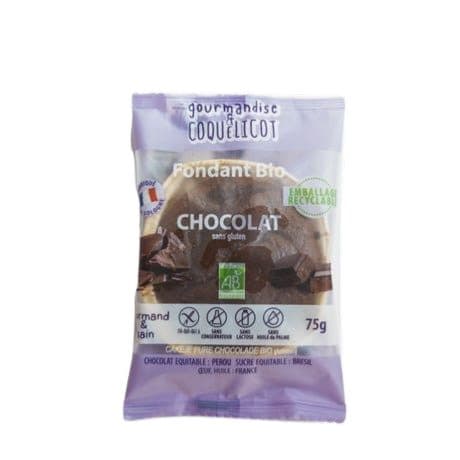Fondant Au Chocolat Sans Gluten BIO, Gourmandise & Coquelicot, 75 g*