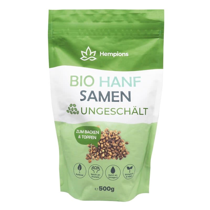 Graines De Chanvre Non Décortiquées BIO, Hempions, 500 g*