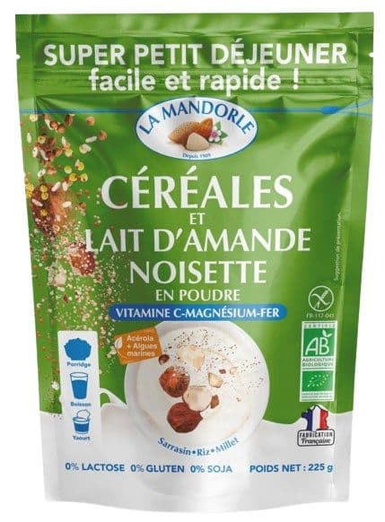 Céréales Et Lait D'amande & Noisette, La Mandorle, 225 g*