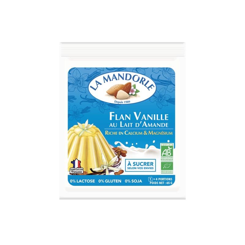 Flan Protéiné Vanille Au Lait D'amande, La Mandorle, 65 g*