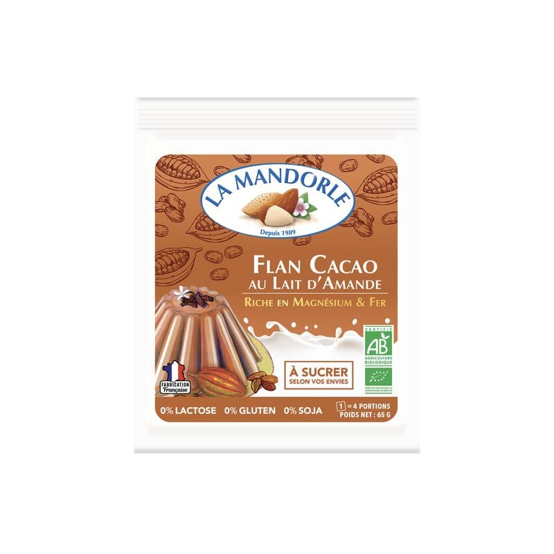 Flan Protéiné Chocolat Au Lait D'amande, La Mandorle, 65 g*