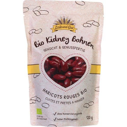 Haricots rouges (kidney) cuits bio, Leib und Gut, 120 g*
