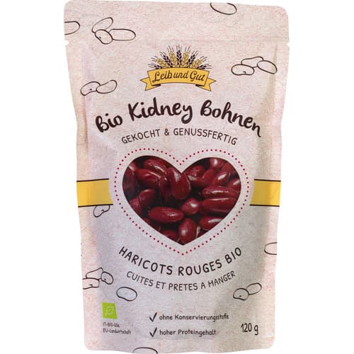 Haricots Rouges (kidney) Cuits BIO, Leib Und Gut, 120 g*
