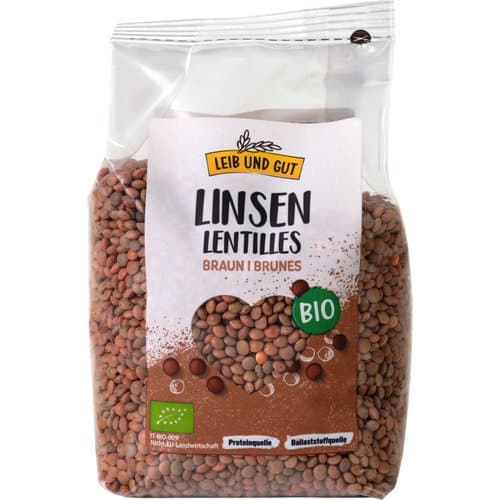 Bio braune Linsen, Leib und Gut, 500 g*