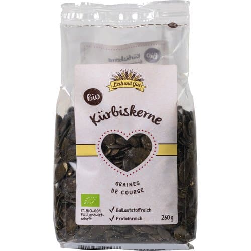 Graines de courge bio, Leib und Gut, 260 g*