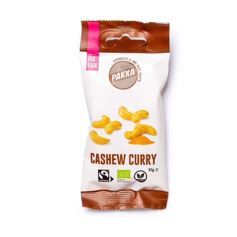 Noix De Cajou Grillées Au Curry Madras, Pakka, 30 g